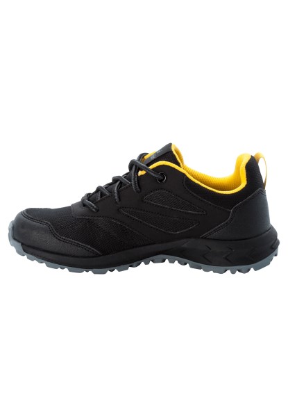 Collecties Woodland Texapore Low K Zwart-potig Geel Xt Jack Wolfskin