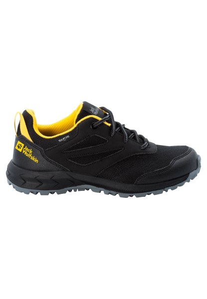Collecties Woodland Texapore Low K Zwart-potig Geel Xt Jack Wolfskin