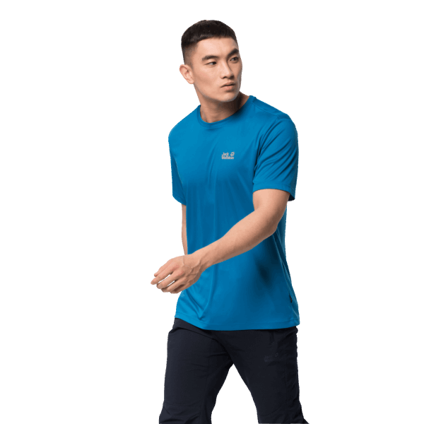 Jack Wolfskin Fashion Heren Tech T Blauw Pacific