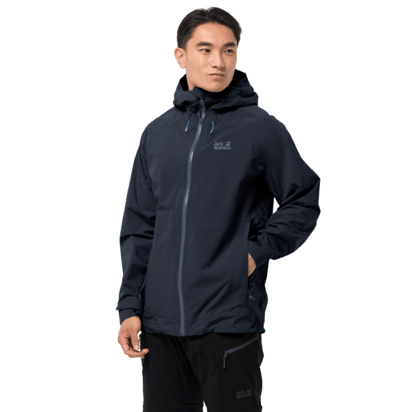 Nachtblauw Heren Hoogste Piek Jas Jack Wolfskin Nieuw