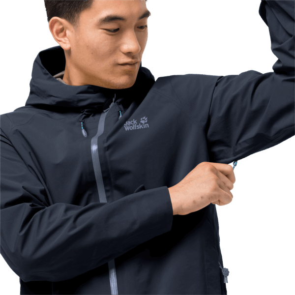 Nachtblauw Heren Hoogste Piek Jas Jack Wolfskin Nieuw