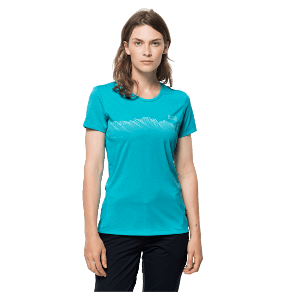 Dames Crosstrail Graphic T Dark Aqua Jack Wolfskin Merken