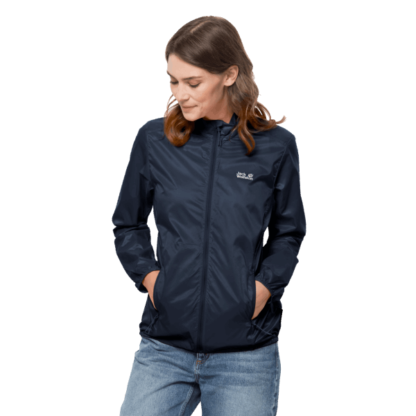 Collections Jack Wolfskin Dames Pack & Go Windshell Nachtblauw