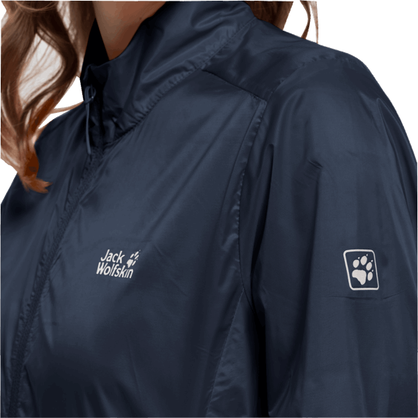 Collections Jack Wolfskin Dames Pack & Go Windshell Nachtblauw
