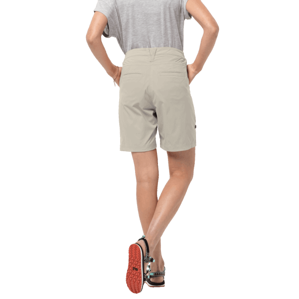 Hete Stoffige Grijze Dameswoestijnshort Jack Wolfskin