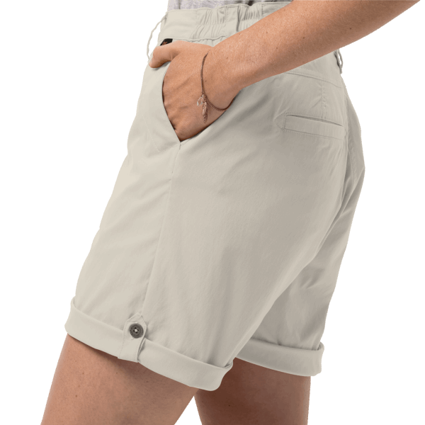 Hete Stoffige Grijze Dameswoestijnshort Jack Wolfskin