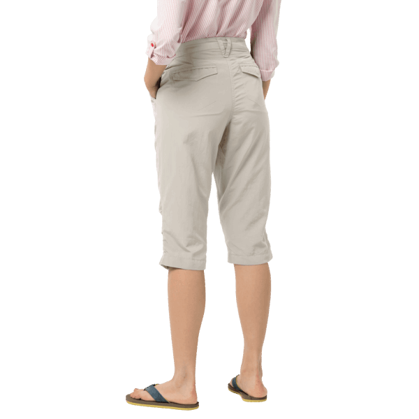 Merk Stoffige Grijze Jack Wolfskin Kalahari 3/4 Broek Voor Dames