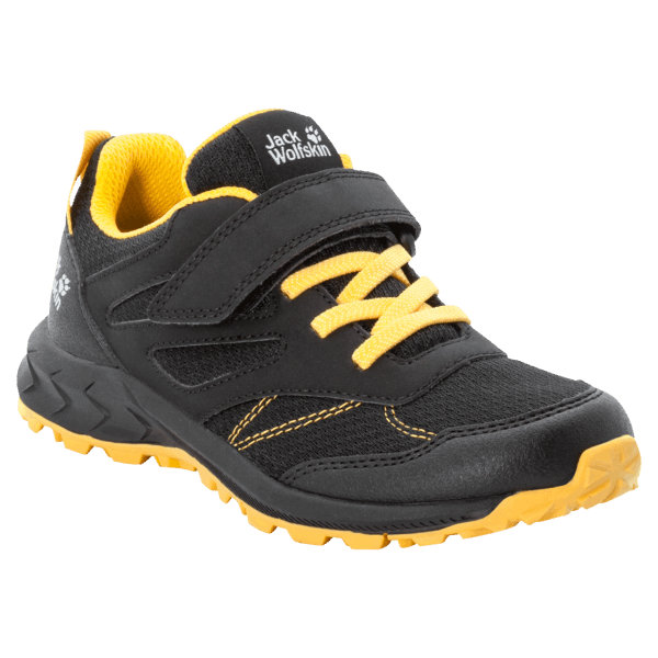 Zwart-potig Geel Xt Fashion Jack Wolfskin Kid's Woodland Low Vc