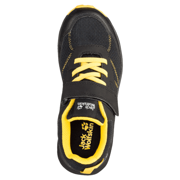 Zwart-potig Geel Xt Fashion Jack Wolfskin Kid's Woodland Low Vc