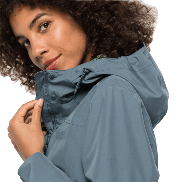 Merken Jack Wolfskin Teal Grey Cape York Paradise Jas Voor Dames