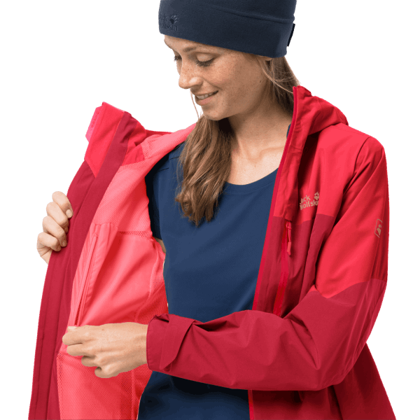 Heldere Scharlaken Collecties Wandeljack Voor Dames Jack Wolfskin