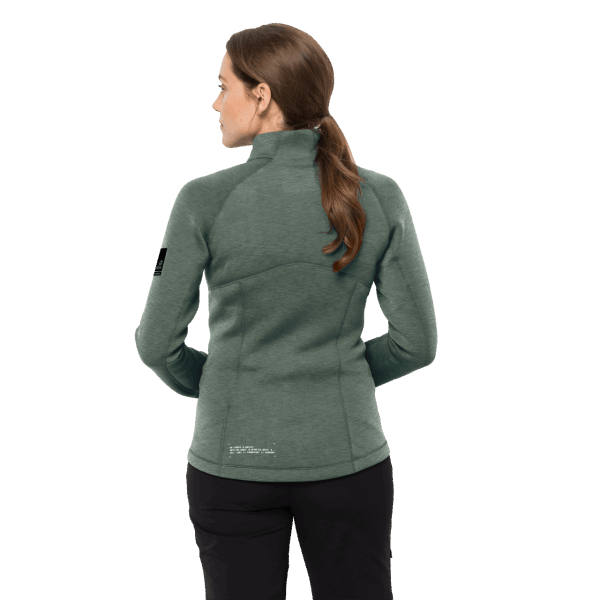 Hedge Green Hot Jack Wolfskin Atletische 1/2 Ritssluiting Voor Dames