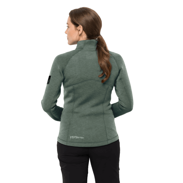 Hedge Green Hot Jack Wolfskin Atletische 1/2 Ritssluiting Voor Dames