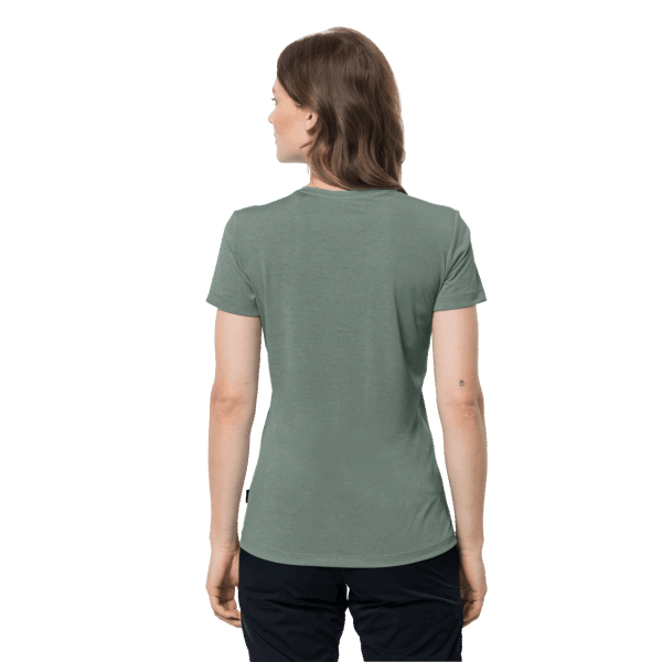 Dames Crosstrail Graphic T Jack Wolfskin Merk Hedge Green