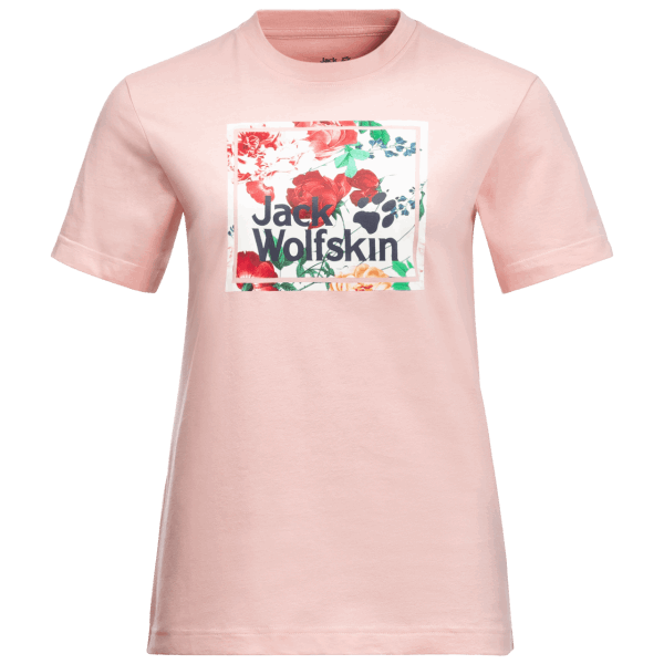 Jack Wolfskin Bloemenlogo T-collectie Voor Dames Lichte Blos