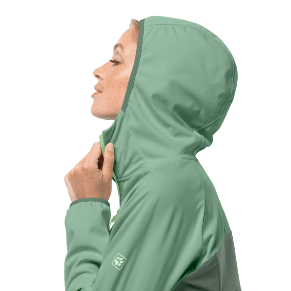 Hedge Green Jack Wolfskin Softshell-merken Voor Dames