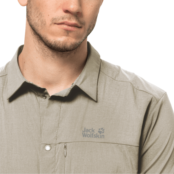 Heren Pack & Go Shirt Merken Jack Wolfskin Stoffig Grijs