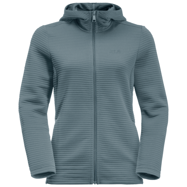 Teal Grijze Jack Wolfskin Collection Damesmodemode Damesjack Met Capuchon