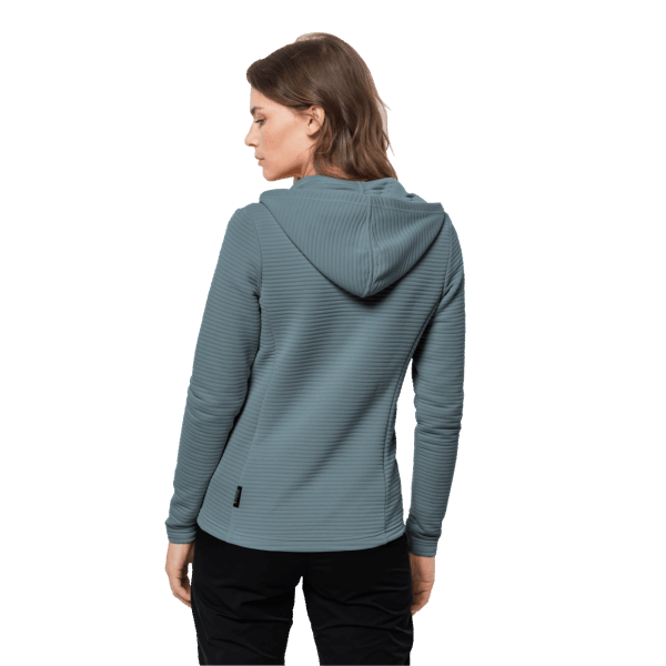 Teal Grijze Jack Wolfskin Collection Damesmodemode Damesjack Met Capuchon