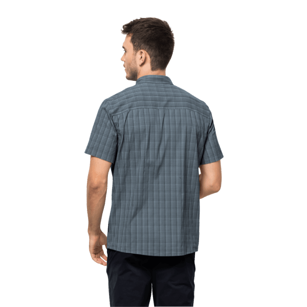 Jack Wolfskin Heren Stralen Stretch Vent Shirt Fashion Storm Grijze Ruiten