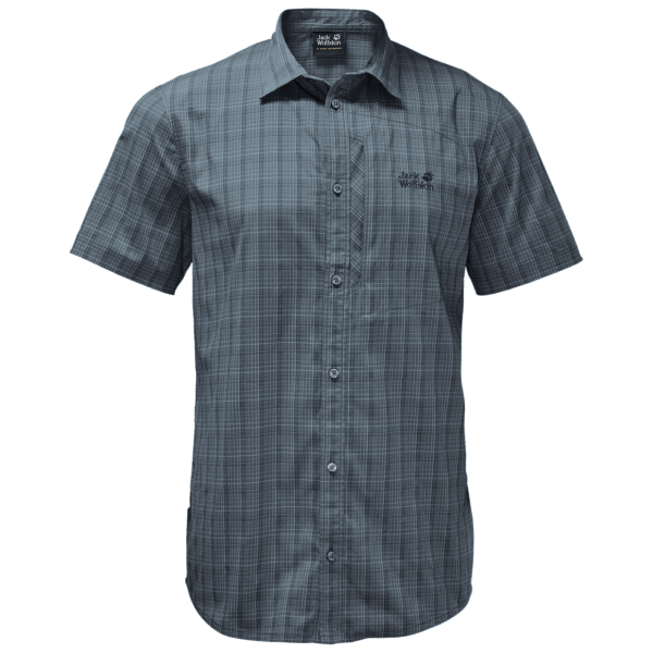Jack Wolfskin Heren Stralen Stretch Vent Shirt Fashion Storm Grijze Ruiten