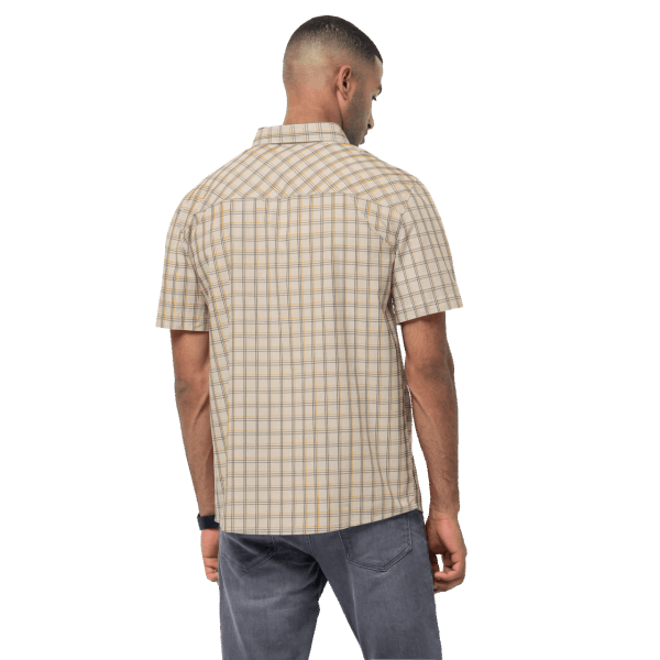 Katoen Wit Geruit Jack Wolfskin Heren Hot Springs Shirt Collecties
