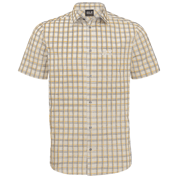 Katoen Wit Geruit Jack Wolfskin Heren Hot Springs Shirt Collecties