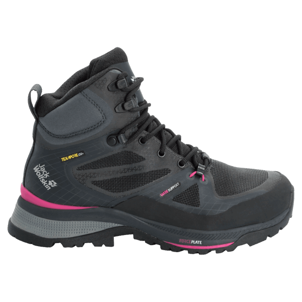 Dames Force Trekker Texapore Mid Zwart-roze Collectie Jack Wolfskin