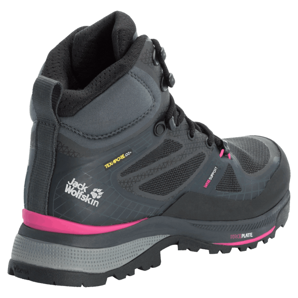 Dames Force Trekker Texapore Mid Zwart-roze Collectie Jack Wolfskin