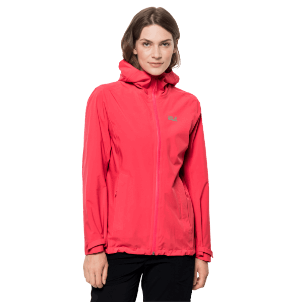 Beste Tulp Rode Jack Wolfskin Pack & Go-shell Voor Dames