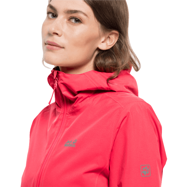 Beste Tulp Rode Jack Wolfskin Pack & Go-shell Voor Dames