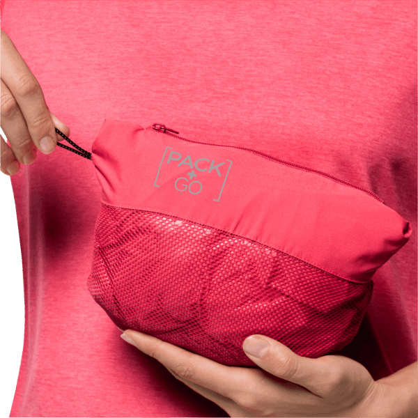 Beste Tulp Rode Jack Wolfskin Pack & Go-shell Voor Dames