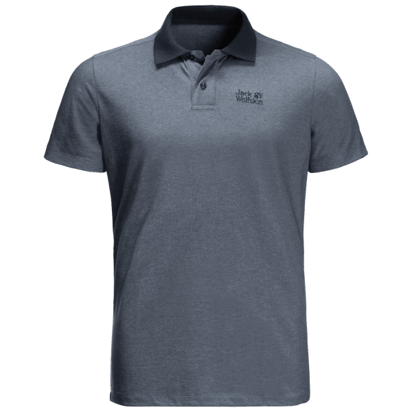Heren Pique Polo Jack Wolfskin Nachtblauw Hot