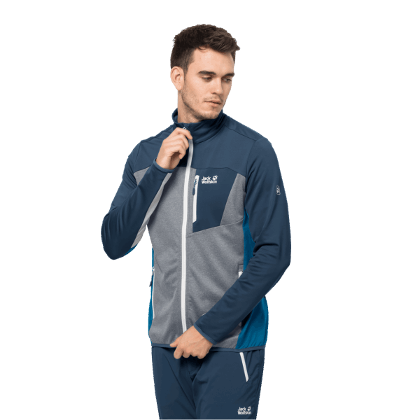 Milford Sky Fleece New Jack Wolfskin Thunder Blue Voor Heren