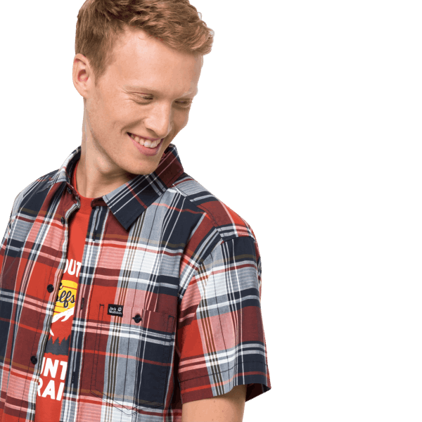 Jack Wolfskin Fashion Mexican Pepper Checks Little Lake-shirt Voor Heren
