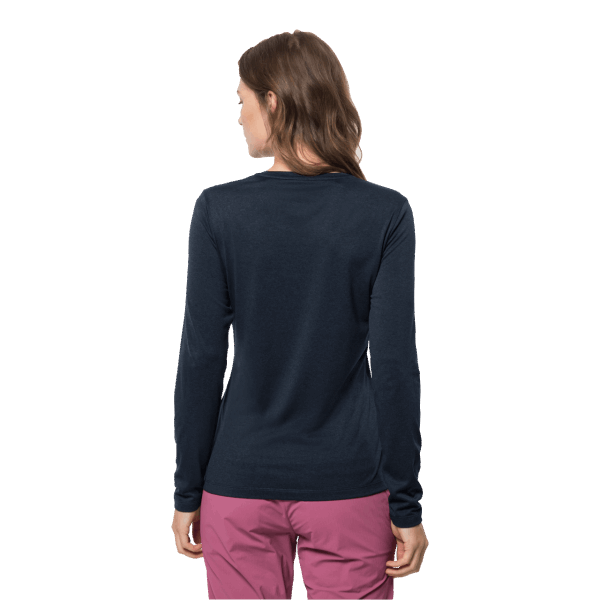 Dames Sky Thermal Ls T Jack Wolfskin Fashion Nachtblauw