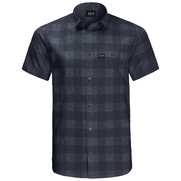 Heren Highlands Overhemd Origineel Nachtblauw Geruit Jack Wolfskin