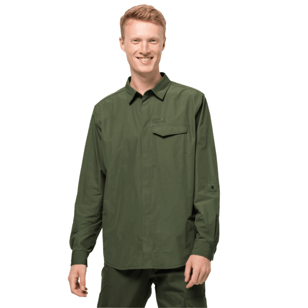 Jack Wolfskin Oprolbaar Herenoverhemd Aan Het Meer, Hot Greenwood
