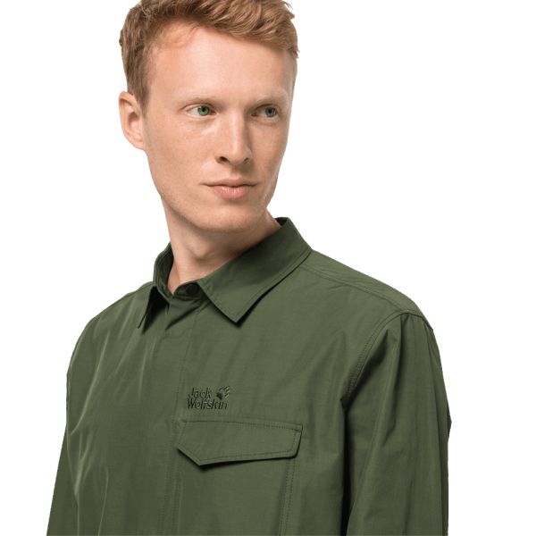 Jack Wolfskin Oprolbaar Herenoverhemd Aan Het Meer, Hot Greenwood