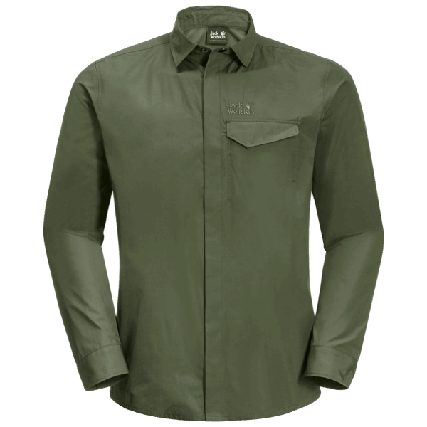 Jack Wolfskin Oprolbaar Herenoverhemd Aan Het Meer, Hot Greenwood