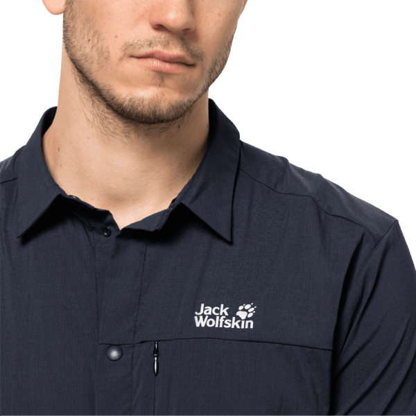 Heren Pack & Go Shirt Nachtblauw Merk Jack Wolfskin