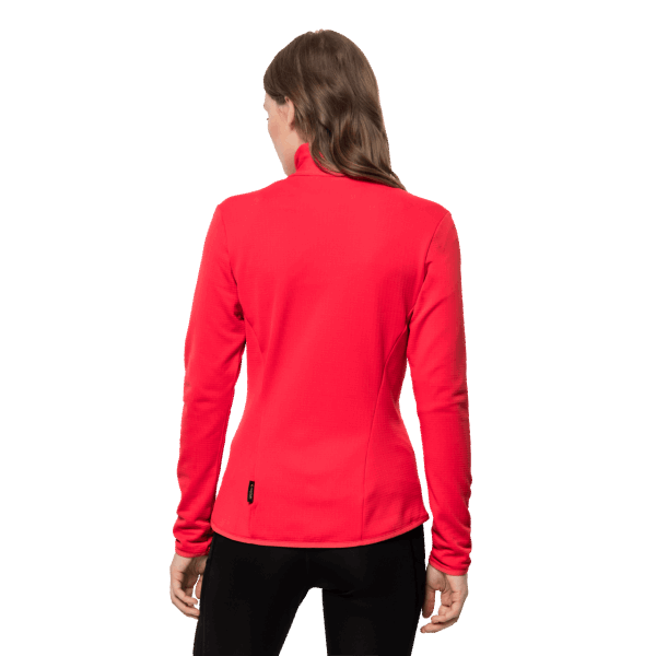 Merken Peak Grid Fleece Jack Wolfskin Tulp Rood Voor Dames