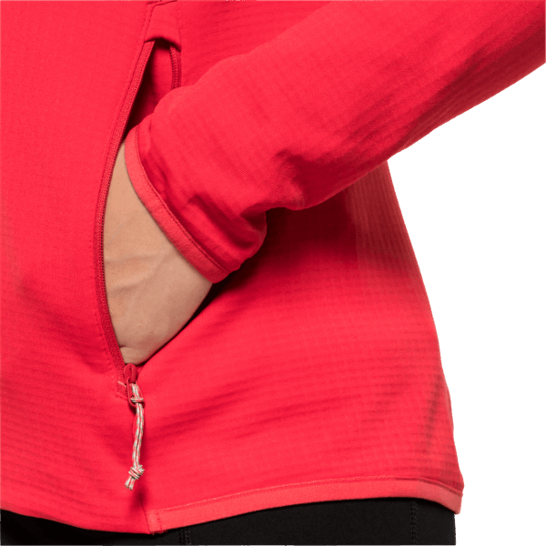 Merken Peak Grid Fleece Jack Wolfskin Tulp Rood Voor Dames