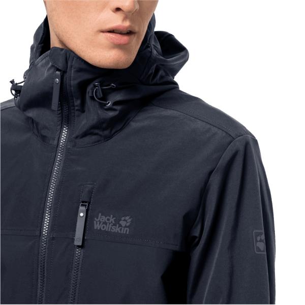 Collectie Nachtblauwe Jack Wolfskin Desert Windjacks Voor Heren