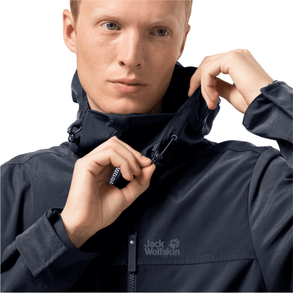 Collectie Nachtblauwe Jack Wolfskin Desert Windjacks Voor Heren