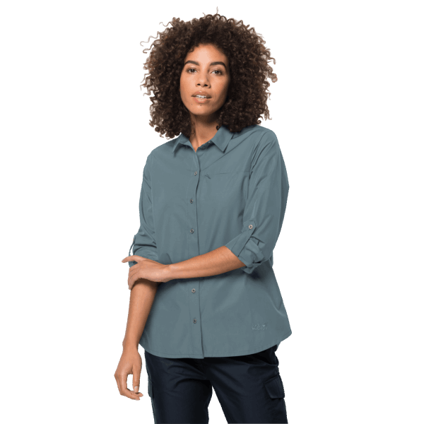 Oprolbaar Damesoverhemd Aan Het Meer Best Jack Wolfskin Teal Grey