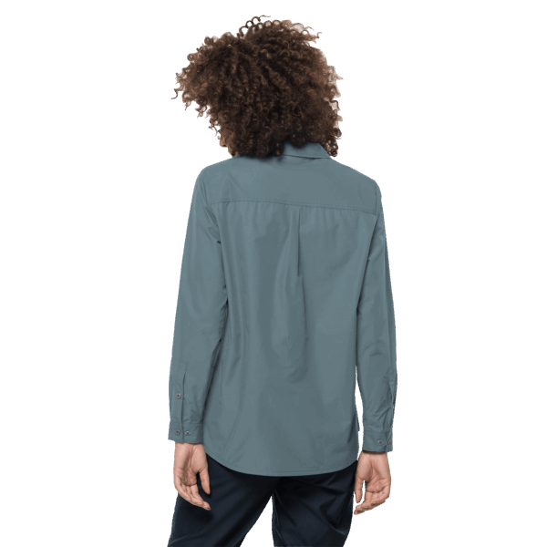 Oprolbaar Damesoverhemd Aan Het Meer Best Jack Wolfskin Teal Grey