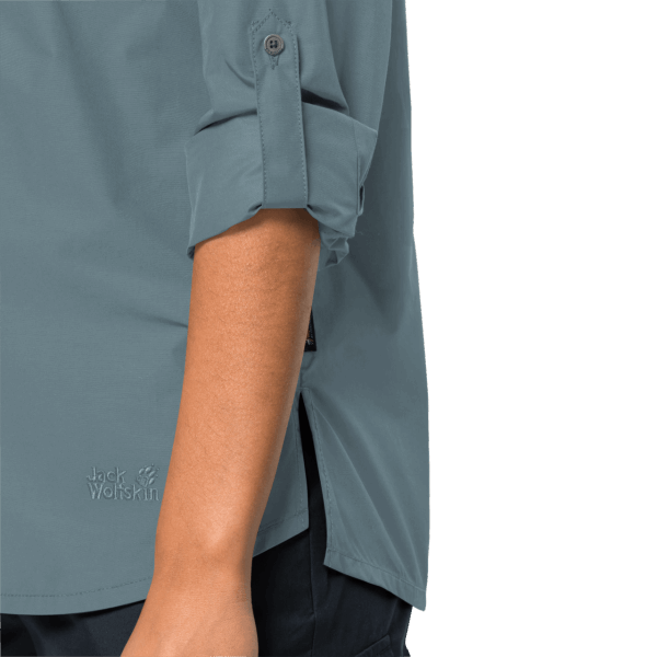 Oprolbaar Damesoverhemd Aan Het Meer Best Jack Wolfskin Teal Grey