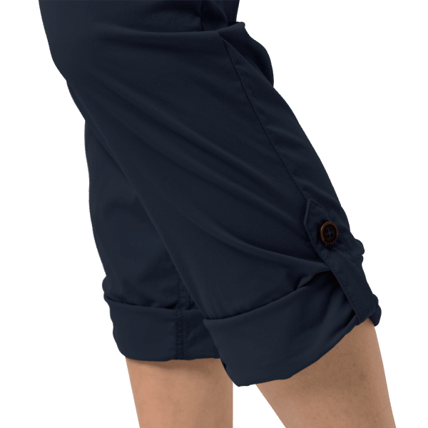 Collectie Jack Wolfskin Nachtblauwe Dames Desert Roll-up Broek