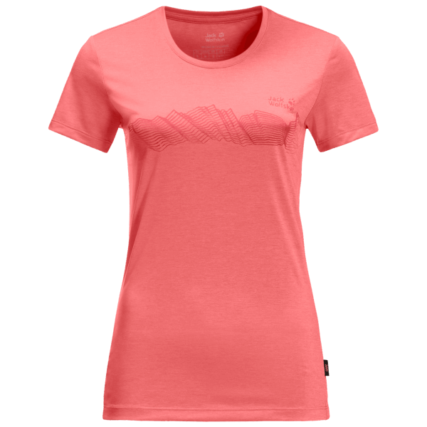 Dames Crosstrail Graphic T Jack Wolfskin Desert Rose Origins